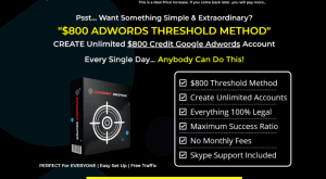 Create Unlimited $850 threshold Adwords Account With High Success Ratio – WORLDWIDE WORKING METHOD Free Download –